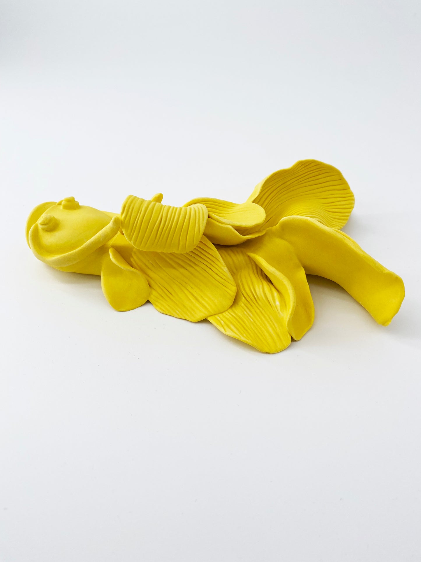 Carpe Jaune profond- Pièce unique en porcelaine - Sarang Porcelaine