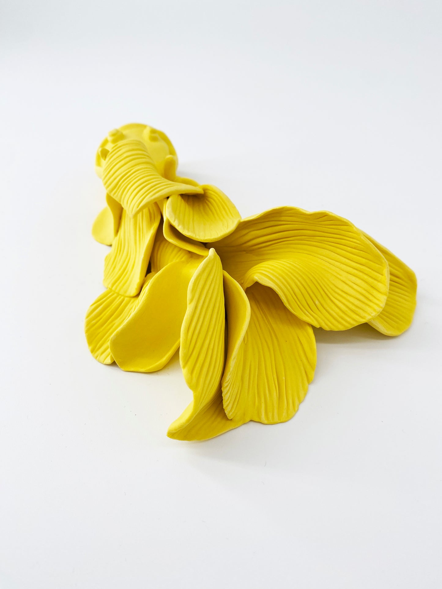 Carpe Jaune profond- Pièce unique en porcelaine - Sarang Porcelaine