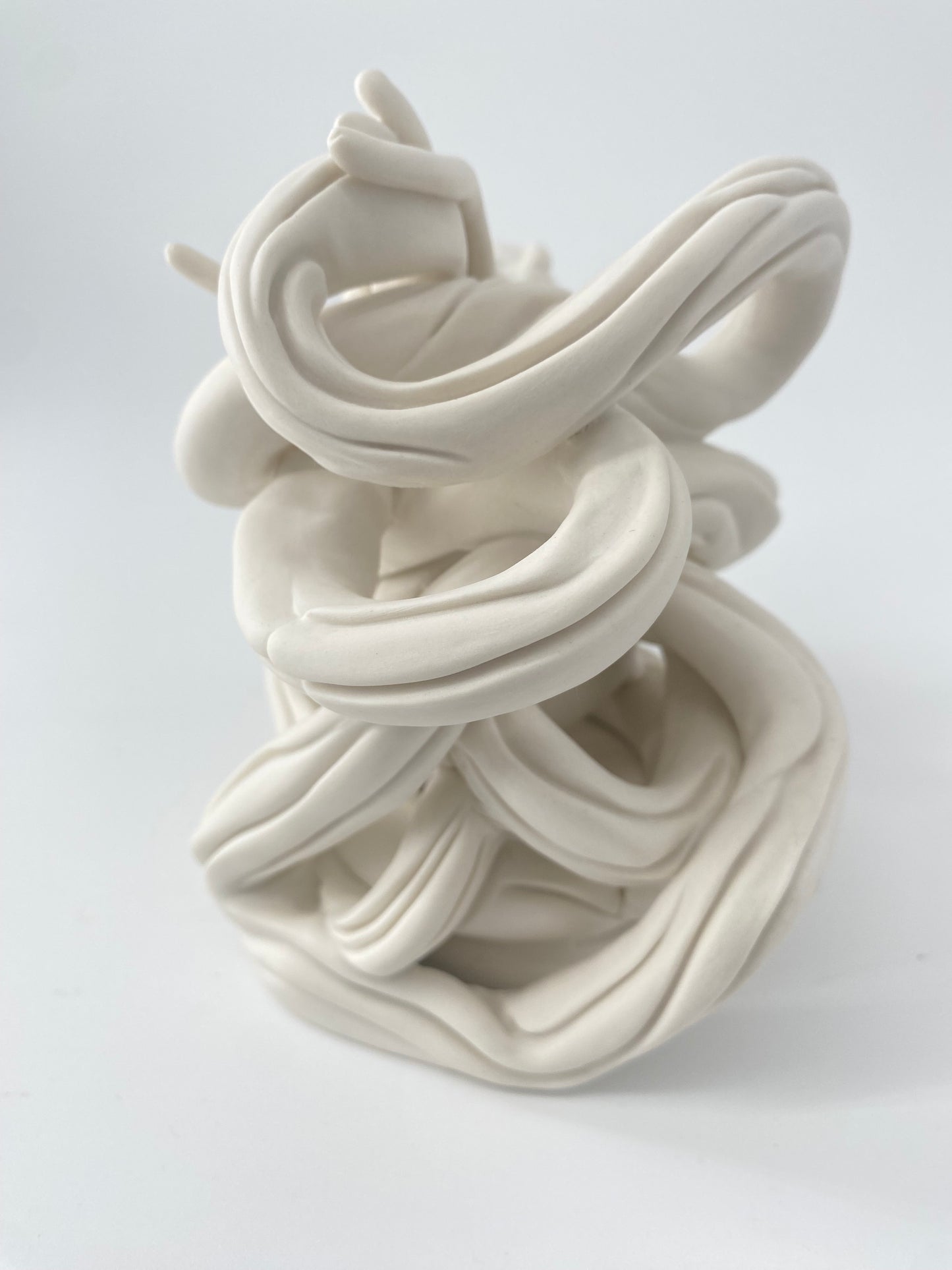 Serpent Nâga blanc - Pièce unique en porcelaine - Sarang Porcelaine