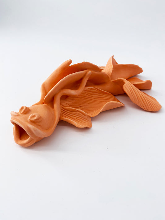 Carpe Orange- Pièce unique en porcelaine - Sarang Porcelaine