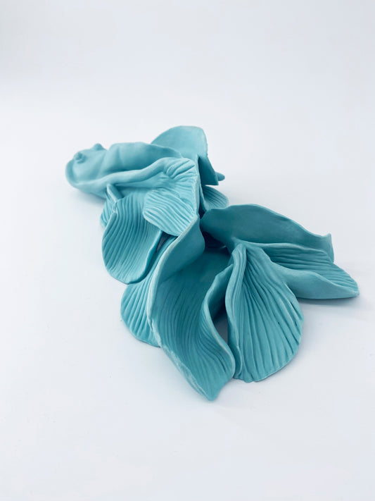 Carpe turquoise- Pièce unique en porcelaine - Sarang Porcelaine